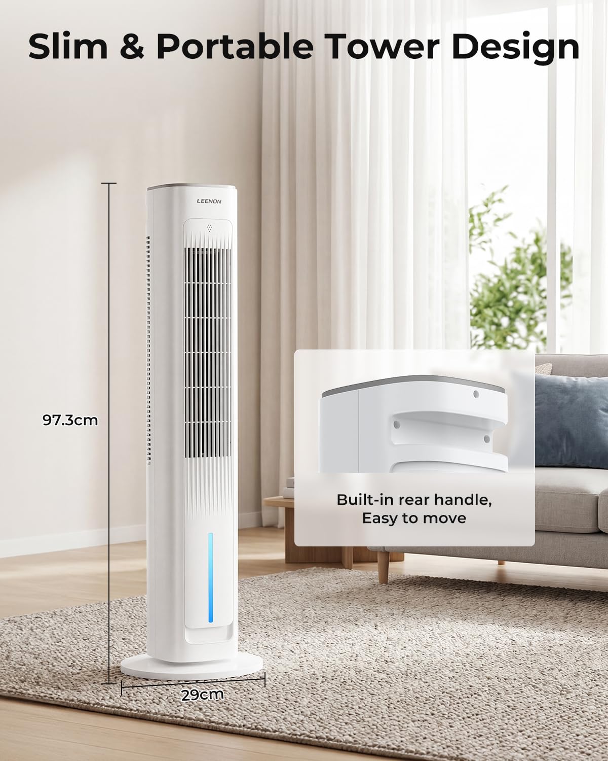 LEENON 3in1 Evaporative Air Cooler, 38" Tower Fan with Remote, As Low As 35dB Quiet Portable Cooling Fan for Bedroom, 3 Speeds & 4 Modes, 12H Timer, Auto Oscillating Air Cooler for Home & Office