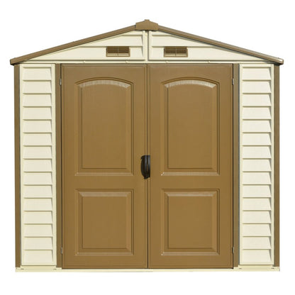 DuraMax 8ft x 5.5ft Storeall Vinyl Shed with Foundation Kit and window