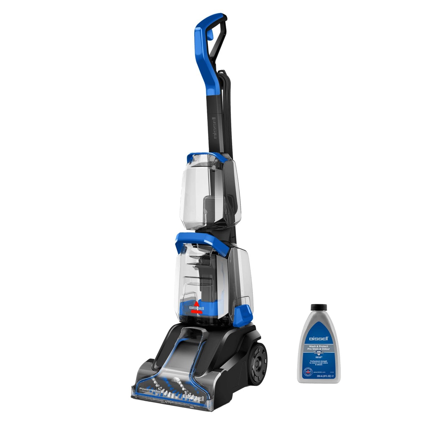 BISSELL PowerWash Compact, Compact Carpet Cleaner for Stains & Odours, Portable Carpet Stain Remover, Multisurface Rug Cleaner, 600W, Corded,76 dBa, 4055E