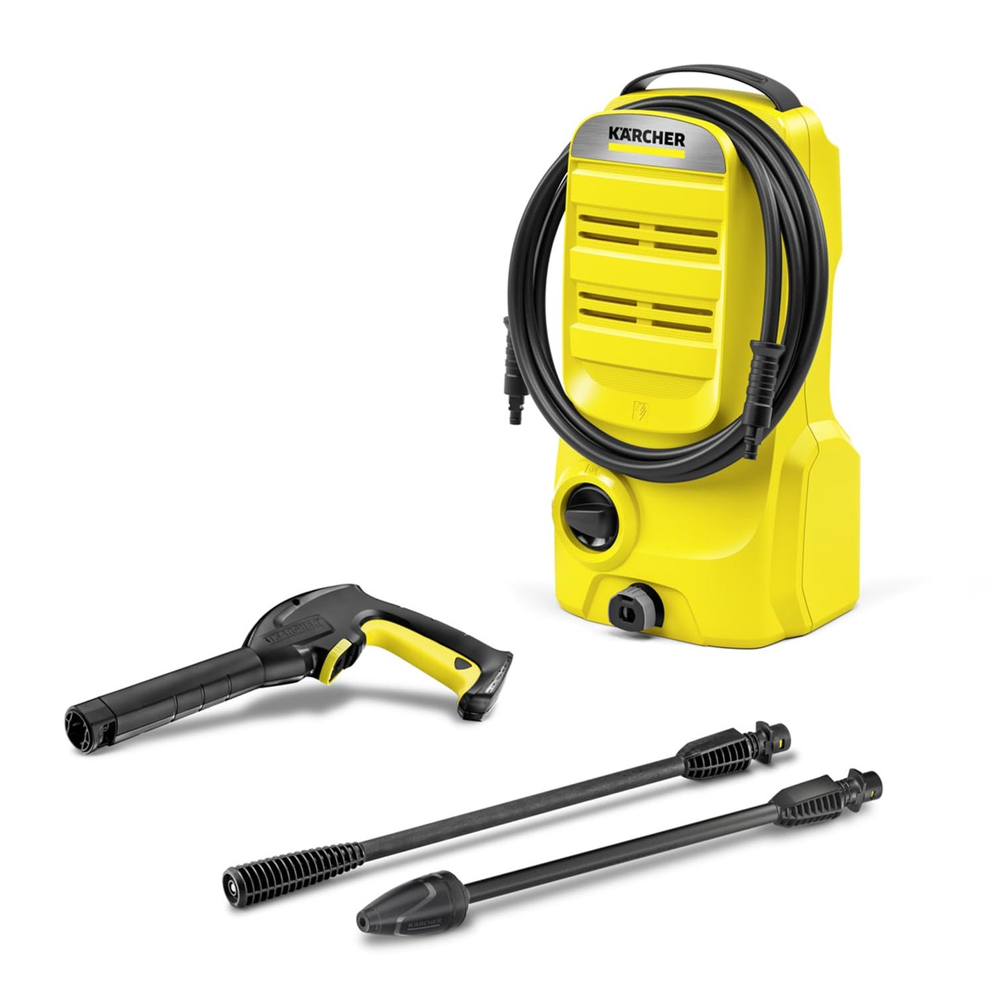 Kärcher K 2 Classic pressure washer, pressure: max. 110 bar, flow rate: 360 l/h, area coverage: 20 m²/h, water filter, weight: 3.4 kg, high-pressure hose and gun, one-way spray lance, dirt blaster