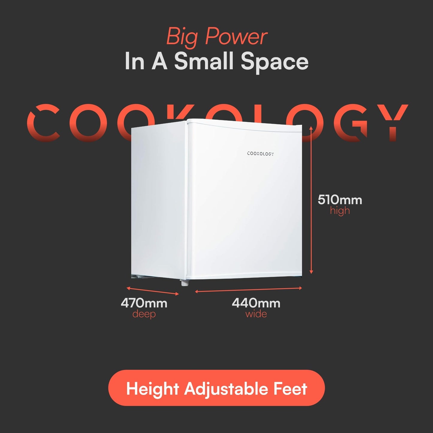 Cookology MFZ32WH Table Top Mini Freezer in White - 31 Litre Capacity - For Counter Tops - Adjustable Temperature Control & Legs - Removable Wire Shelf - 4 Star Rating