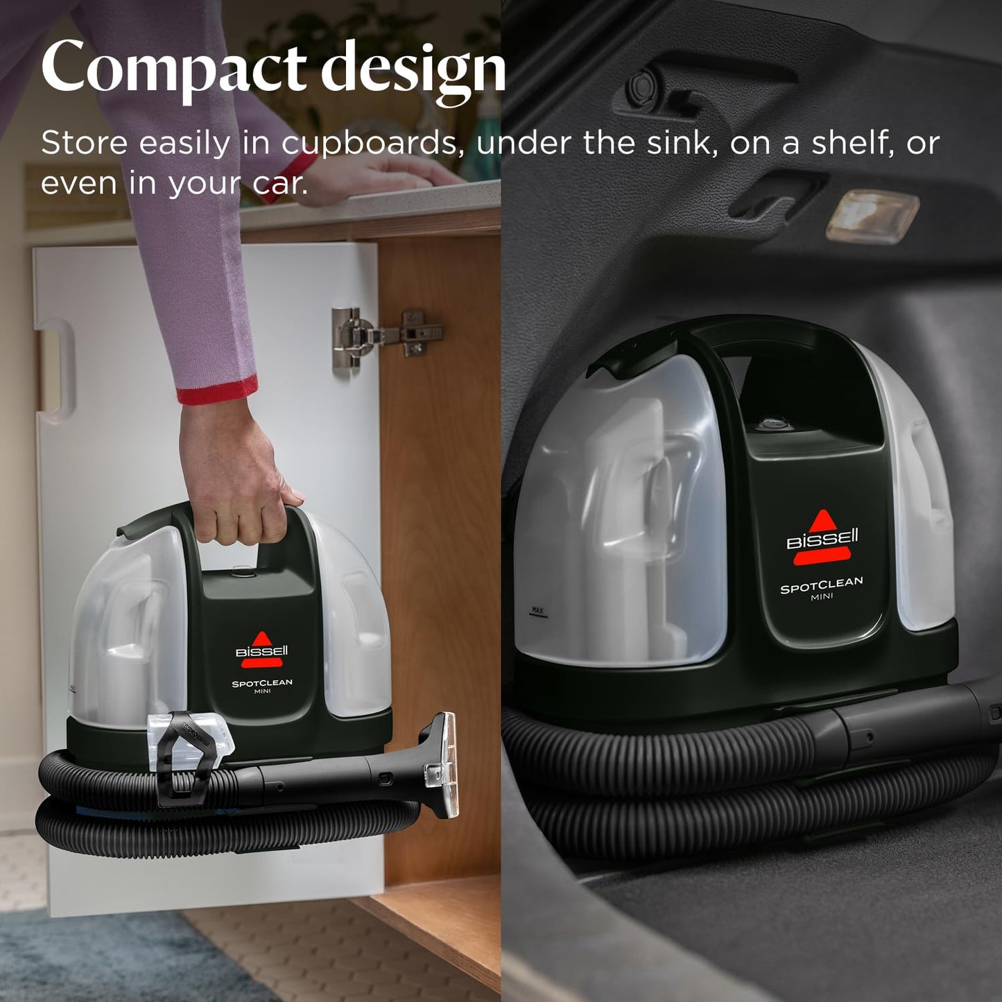 BISSELL SpotClean Mini Corded Carpet Cleaner, Portable Spot Washer, Perfect for Quick Cleanups, Compact & Lightweight Machine, On the Go Stain Remover for Cars, Boats, Sofa, Rugs & More, 4149E