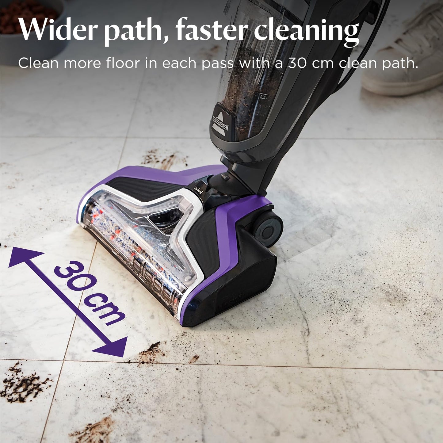 BISSELL CrossWave Pet Pro, 3-in-1 Multi-Surface Wet and Dry Vacuum Cleaner, Floor Cleaner Machine All in 1 Step, Vacuums, Washes & Dries, Hard Floors & Area Rugs, For Pet Owners, Corded, 2224E