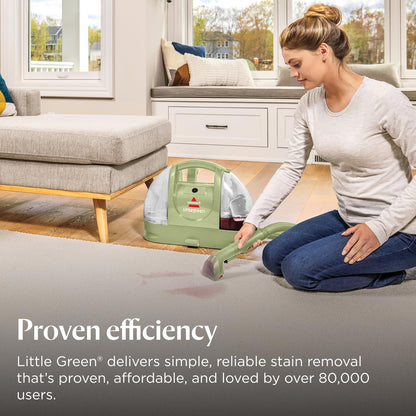 BISSELL Little Green, Carpet Cleaner, Portable Spot Cleaner & Carpet Stain Remover for Stairs & Car, Upholstery Cleaner, Sofa Cleaner with Powerful Suction, Spray, Scrub & Vacuum, Corded, 4098E