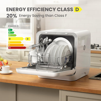 COMFEE‘ Table Top Dishwasher, Mini Countertop Dishwasher with 6+3 Programs, Steam Wash, Baby Care & Fruit Wash, No plumbing, Delay Start, 72H Storage, Perfect for Singles or Couples