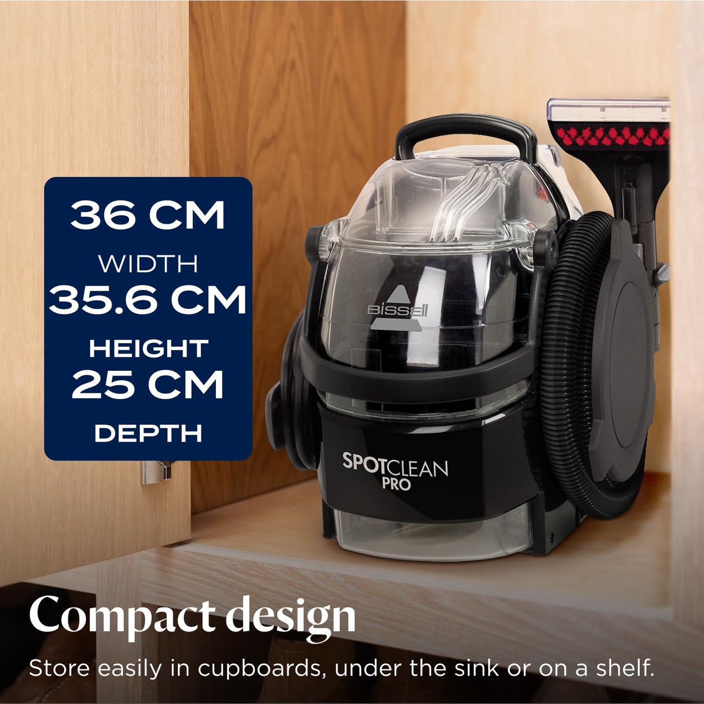 BISSELL SpotClean Pro, Carpet Cleaner, Portable Spot Cleaner 750W, Upholstery Cleaner to Remove Spills & Pet Messes, Carpet Stain Remover for Carpets, Upholstery, Car & Sofa Cleaner, 2.8L, 1558E