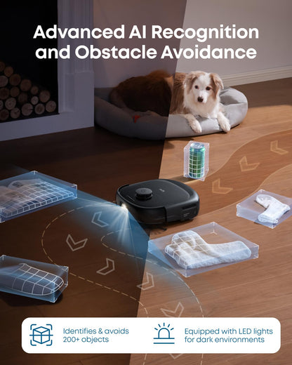 eufy E25 Omni Robot Vacuum Cleaner with Mop, HydroJet System, 20,000 Pa Turbo Powerful Suction, Zero Tangling, Corner-to-Edge Deep Cleaning and Mop Lifting, with Auto All-In-One Station