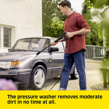 Kärcher K 4 Classic Pressure Washer, Pressure: max. 130 bar, Flow Rate: 420 l/h, Area Coverage: 30 m²/h, Water Filter, Weight: 4.6 kg, high-Pressure Hose and Gun, Dirt Blaster, Spray Lance