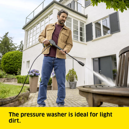 Kärcher K 3 Horizontal pressure washer, pressure: max. 120 bar, flow rate: 380 l/h, area performance: 25 m²/h, water filter, weight: 3.7 kg, high-pressure hose and gun, spray lance, dirt blaster