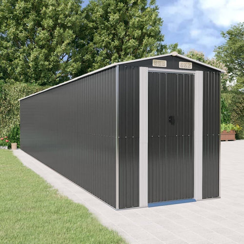 GOLINPEILO Metal Outdoor Garden Storage Shed, Large Steel Utility Tool Shed Storage House, Steel Yard Shed with Double Sliding Doors