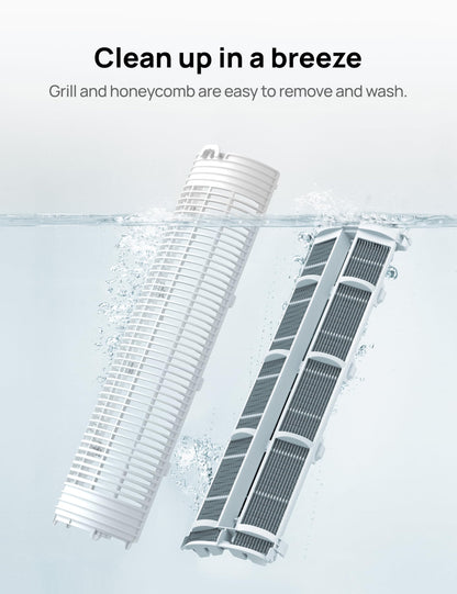 DREO 40“ Evaporative Air Cooler, 35dB Silent Cooling Fan that Blow Cold Air, 80° Oscillating Bladeless Tower Fan for Bedroom, Removable Water Tank, Ice Packs, Remote Control, 4 Speed, 7H Timer, White