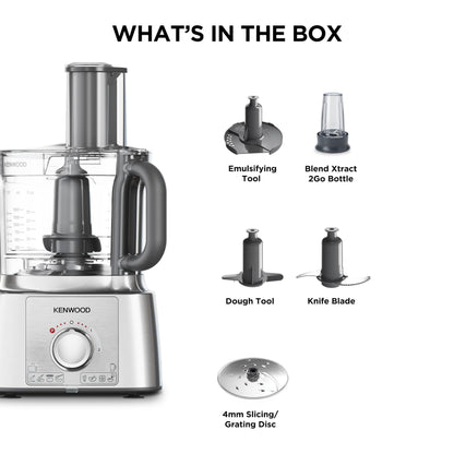 Kenwood FDP65.180SI 2 in 1 Food Processor Multipro Express, Silver, 3 Litre Bowl