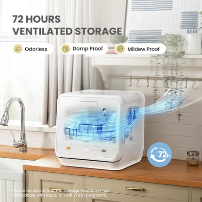 COMFEE‘ Table Top Dishwasher, Mini Countertop Dishwasher with 6+3 Programs, Steam Wash, Baby Care & Fruit Wash, No plumbing, Delay Start, 72H Storage, Perfect for Singles or Couples